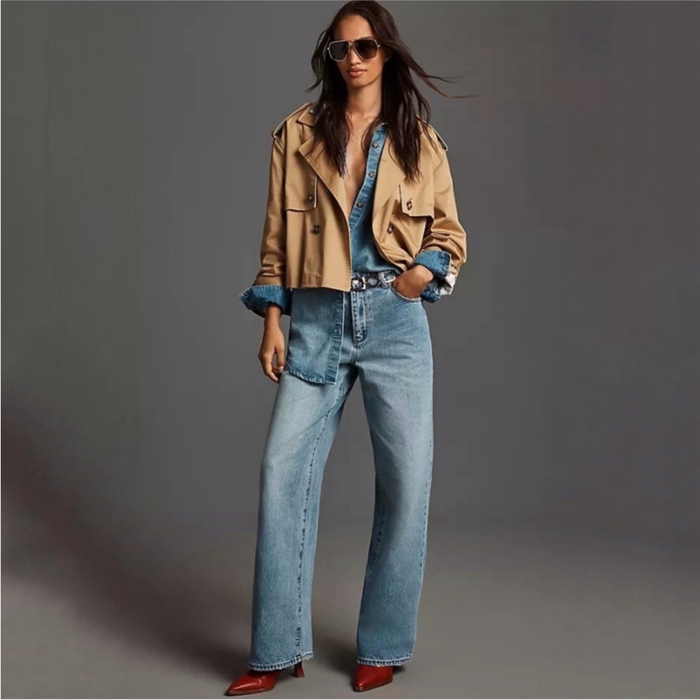 New! ROLLA’S Kate Baggy 90s Blue Jeans Mid Rise Relaxed Straight Denim Size 28